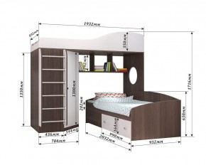 Кровать-чердак Кадет 2 с металлической лестницей в Нижнекамске - nizhnekamsk.mebel24.online | фото 2