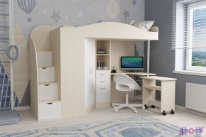 Кровать-чердак Юниор 4 (800*1900) в Нижнекамске - nizhnekamsk.mebel24.online | фото 6