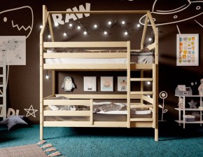 Кровать-домик двухъярусная 80*160 без покраски в Нижнекамске - nizhnekamsk.mebel24.online | фото 2