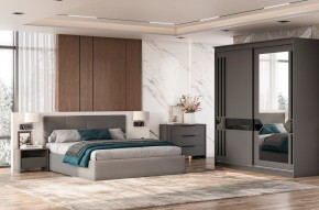 Кровать двойная №4 с основанием (Серый) в Нижнекамске - nizhnekamsk.mebel24.online | фото 3