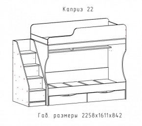 КАПРИЗ-22 Кровать двухъярусная 800 настил ЛДСП в Нижнекамске - nizhnekamsk.mebel24.online | фото 2