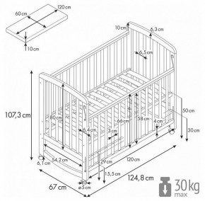 Кроватка Polini Kids Simple 304 в Нижнекамске - nizhnekamsk.mebel24.online | фото 9