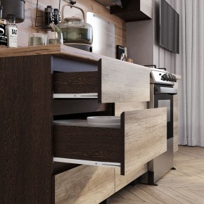 Кухня Энигма 1.6 м (венге/дуб каньон) в Нижнекамске - nizhnekamsk.mebel24.online | фото 2
