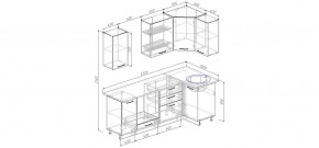 Кухня угловая Антрацит 2200х1000 (Стол. 38мм) в Нижнекамске - nizhnekamsk.mebel24.online | фото 2