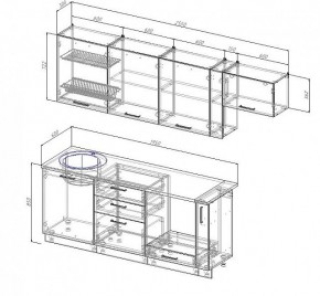 Кухонный гарнитур Антрацит 2550 (Стол. 38мм) в Нижнекамске - nizhnekamsk.mebel24.online | фото 3