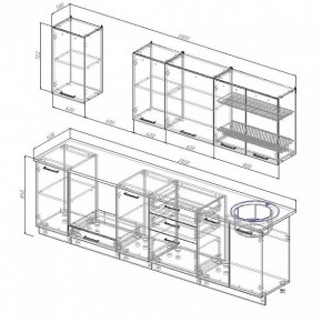 Кухонный гарнитур Антрацит 2800 (Стол. 38мм) в Нижнекамске - nizhnekamsk.mebel24.online | фото 3