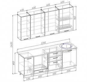 Кухонный гарнитур Дели 2200 (Стол. 26мм) в Нижнекамске - nizhnekamsk.mebel24.online | фото 2