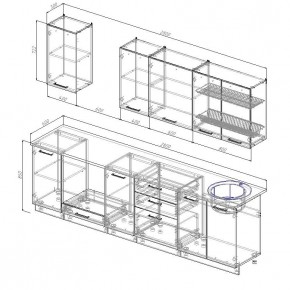 Кухонный гарнитур Капри 2800 (Стол. 38мм) в Нижнекамске - nizhnekamsk.mebel24.online | фото 2