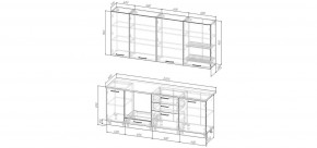 Кухонный гарнитур Санторини 2200 h 950 (Стол. 38мм) в Нижнекамске - nizhnekamsk.mebel24.online | фото 2