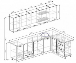 Кухонный гарнитур угловой Графика 2600х1600 (Стол. 38мм) в Нижнекамске - nizhnekamsk.mebel24.online | фото 2