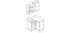 Кухонный гарнитур угловой Каппучино 1000*1000 (Стол. 38мм) в Нижнекамске - nizhnekamsk.mebel24.online | фото 2