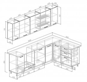 Кухонный гарнитур угловой Трансильвания 2600х1600 мм (Стол. 26 мм) в Нижнекамске - nizhnekamsk.mebel24.online | фото 2