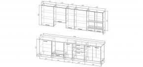 Кухонный гарнитур Умбра 3000 h950 (Стол. 38мм) в Нижнекамске - nizhnekamsk.mebel24.online | фото 2