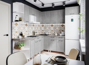 Модульная кухня Марбл мрамор лайт в Нижнекамске - nizhnekamsk.mebel24.online | фото 1