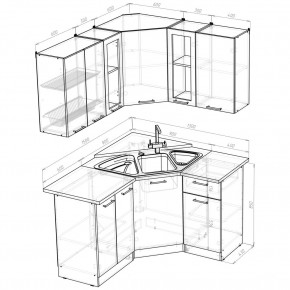 ОЛЬГА Кухонный гарнитур Оптима 2 (1500*1300 мм) в Нижнекамске - nizhnekamsk.mebel24.online | фото 2