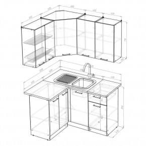 ОЛЬГА Кухонный гарнитур Прайм 1 (1200*1400 мм) в Нижнекамске - nizhnekamsk.mebel24.online | фото 2