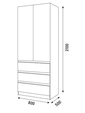 ПАРУС Шкаф 2-х ств. 800 в Нижнекамске - nizhnekamsk.mebel24.online | фото 3