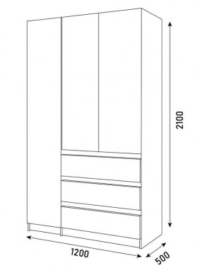 ПАРУС Шкаф 3-х ств. 1200 в Нижнекамске - nizhnekamsk.mebel24.online | фото 3