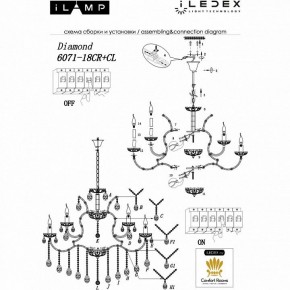 Подвесная люстра iLamp Diamond 6071-18 CR+CL в Нижнекамске - nizhnekamsk.mebel24.online | фото 2