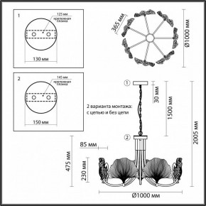 Подвесная люстра Odeon Light Ventaglio 4870/7 в Нижнекамске - nizhnekamsk.mebel24.online | фото 6