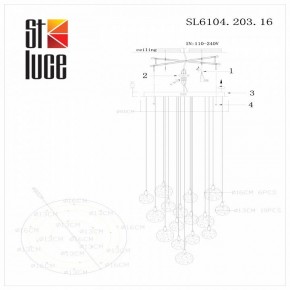 Подвесная люстра ST-Luce Montecelio SL6104.203.16 в Нижнекамске - nizhnekamsk.mebel24.online | фото 3