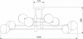 Потолочная люстра Eurosvet Nuvola 70129/8 латунь в Нижнекамске - nizhnekamsk.mebel24.online | фото 3