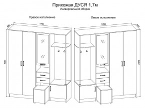 Прихожая Дуся 1.7 УНИ (Дуб Бунратти/Белый Бриллиант) в Нижнекамске - nizhnekamsk.mebel24.online | фото 2