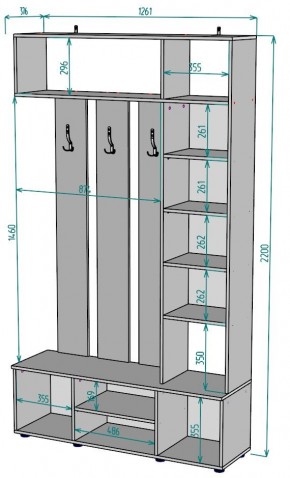 Прихожая с зеркалом V20_M в Нижнекамске - nizhnekamsk.mebel24.online | фото 2