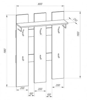 Прихожая-вешалка большая 800 в Нижнекамске - nizhnekamsk.mebel24.online | фото 2