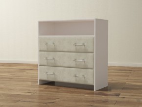 PROxSON Комод Varna (ЛДСП Белая+ткань Белый/Savana Milk (молочный)) 90x40 в Нижнекамске - nizhnekamsk.mebel24.online | фото 1