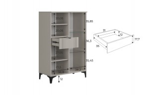РИЧ Комод 2 со стеклом в Нижнекамске - nizhnekamsk.mebel24.online | фото 3