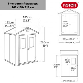 Сарай Манор 6*5 TWF (два окна на фасаде) MANOR 6x5 DD (two windows at the front) в Нижнекамске - nizhnekamsk.mebel24.online | фото 2