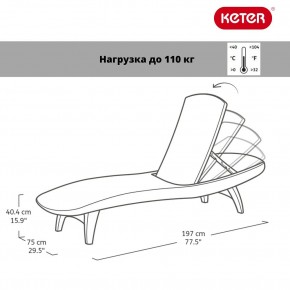 Шезлонг Пацифик (Pacific) графит в Нижнекамске - nizhnekamsk.mebel24.online | фото 2