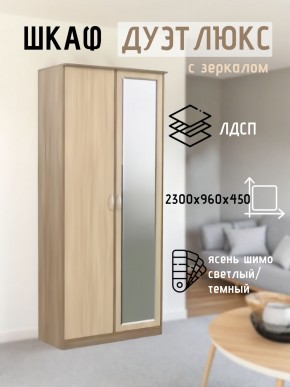 Шкаф 2-х створчатый Дуэт Люкс с зеркалом в Нижнекамске - nizhnekamsk.mebel24.online | фото 4