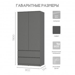 Шкаф 2-х створчатый Симпл ШК-03 (графит) в Нижнекамске - nizhnekamsk.mebel24.online | фото 6