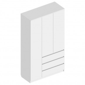 Шкаф 3-ств. с 3 ящиками "Бьянко" в Нижнекамске - nizhnekamsk.mebel24.online | фото
