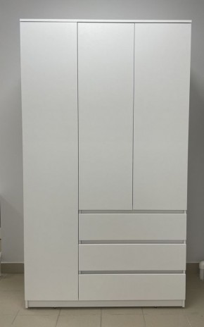 Шкаф 3-ств. с 3 ящиками "Бьянко" в Нижнекамске - nizhnekamsk.mebel24.online | фото 3