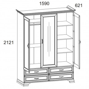 Шкаф 3D4S Z, TIFFANY, цвет вудлайн кремовый в Нижнекамске - nizhnekamsk.mebel24.online | фото 1