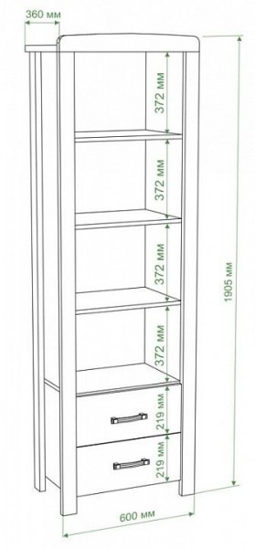 Шкаф книжный Бартоло ВТД-СФ в Нижнекамске - nizhnekamsk.mebel24.online | фото 2