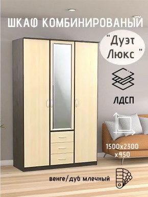 Шкаф комбинированный Дуэт Люкс с зеркалом в Нижнекамске - nizhnekamsk.mebel24.online | фото 3