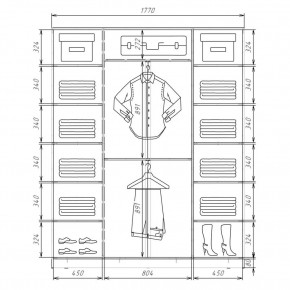 Шкаф-купе ХИТ 22-4-18/2-555 (420) в Нижнекамске - nizhnekamsk.mebel24.online | фото 2
