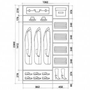 Шкаф-купе ХИТ 23-14-22 (620) в Нижнекамске - nizhnekamsk.mebel24.online | фото 2