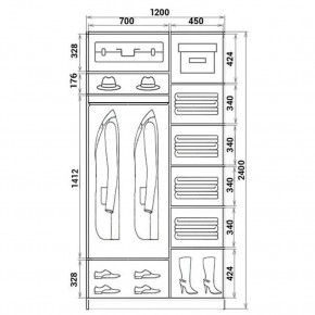 Шкаф-купе ХИТ 24-12-11 (620) в Нижнекамске - nizhnekamsk.mebel24.online | фото 3