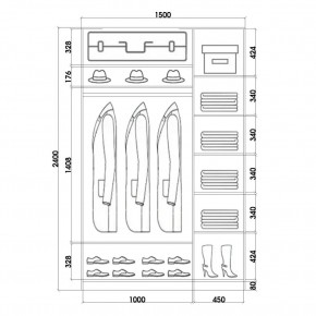 Шкаф-купе ХИТ 24-15-22 (620) в Нижнекамске - nizhnekamsk.mebel24.online | фото 3