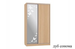 Шкаф-купе Рио 1-600 бабочки (дуб сонома) в Нижнекамске - nizhnekamsk.mebel24.online | фото