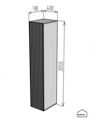 Шкаф Linnea MHR-1-2 2050х400х510 (Графит-М 11.1.25) в Нижнекамске - nizhnekamsk.mebel24.online | фото 2