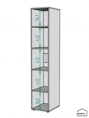 Шкаф Linnea MHR-1-2 2050х400х510 (Графит-М 11.1.25) в Нижнекамске - nizhnekamsk.mebel24.online | фото 3