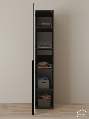 Шкаф Linnea MHR-1-2 2050х400х510 (Графит-М 11.1.25) в Нижнекамске - nizhnekamsk.mebel24.online | фото 4