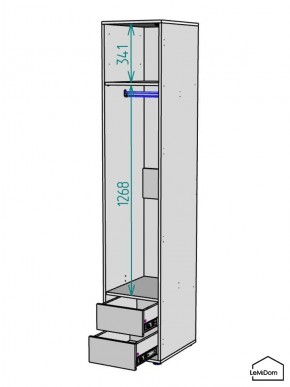 Шкаф Linnea MHR-1PO-3 2050х400х510 (Белый-М 11.1.1) в Нижнекамске - nizhnekamsk.mebel24.online | фото 3