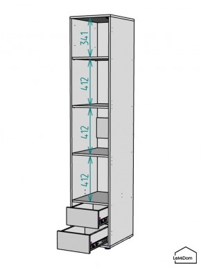 Шкаф Linnea MHR-1PO-4 2050х400х510 (Белый-М 11.1.2) в Нижнекамске - nizhnekamsk.mebel24.online | фото 3